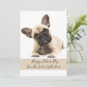 Happy Vathers Day Hund Foto Feiertagskarte (Stehend Vorderseite)