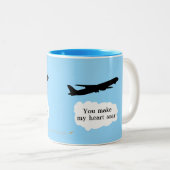 Happy Vathers Day Jet Flugzeug Flying Pilot Gesche Zweifarbige Tasse (VorderseiteRechts)