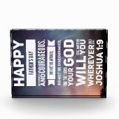 Happy Vathers Day - Joshua 1:9 Fotoblock (Vorderseite)