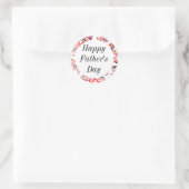 Happy Vathers Day Leafy Blume Blumenkohl Wappen Co Runder Aufkleber (Tasche)