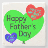 Happy Vathers Day Liebe Steinuntersetzer (Vorderseite)
