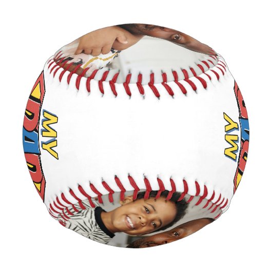 Happy Vathers Day Mein Vater ist mein Held Baseball (Rückseite)