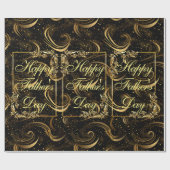 Happy Vathers Day Modern Calligraphy Leafs Wirbel Geschenkpapier (Flach)