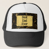 Happy Vathers Day Modern Calligraphy Leafs Wirbel Truckerkappe (Vorderseite)