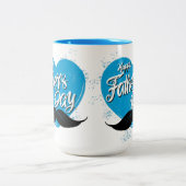 Happy Vathers Day Mustache Zweifarbige Tasse (Mittel)