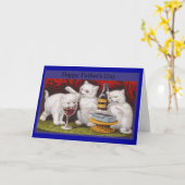 Happy Vathers Day Naughty Kittens Karte (Gelbe Blume)