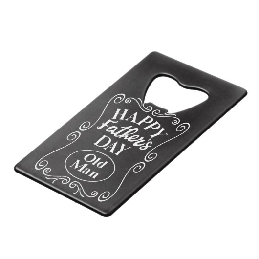 Happy Vathers Day Old Man Geldbeutel Flaschenöffner (Vorderseite Schrägansicht)