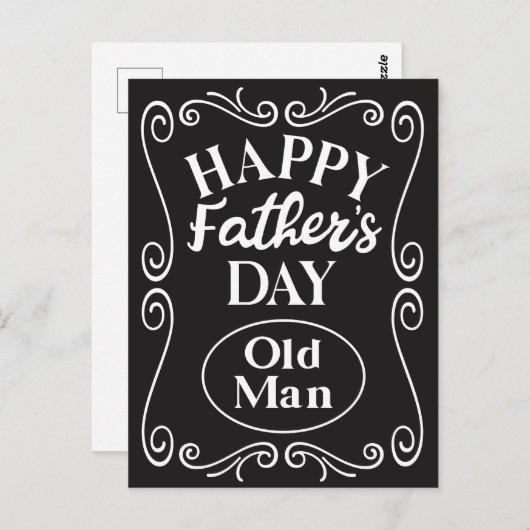 Happy Vathers Day Old Man Postkarte (Vorne/Hinten)