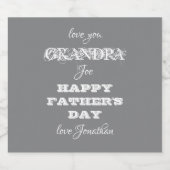 Happy Vathers Day Opa - Individuelle Name Bierflaschenetikett (Einzelnes Label)