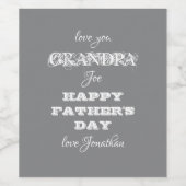 Happy Vathers Day Opa - Individuelle Name Weinetikett (Einzelnes Label)