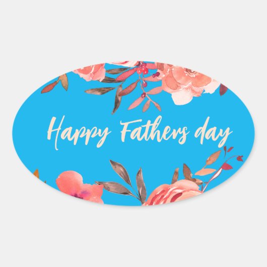 Happy Vathers Day Ovaler Aufkleber (Vorderseite)