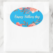 Happy Vathers Day Ovaler Aufkleber (Tasche)