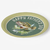 Happy Vathers Day Party Fish Pappteller (Schrägansicht)