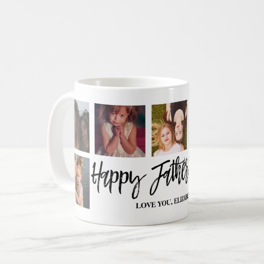 Happy Vathers Day Personalisierte Fotovorlage Kaffeetasse (Vorderseite Links)