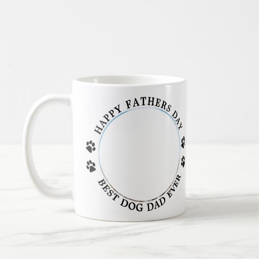 Happy Vathers Day Personalisiertes Tier Foto Hund Kaffeetasse (Links)