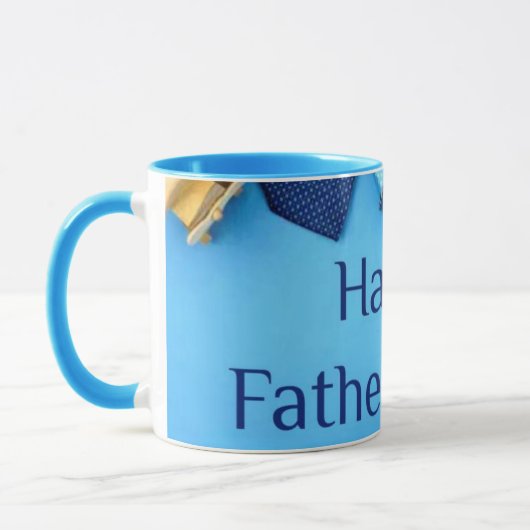 Happy Vathers Day Printed Modern Sky Blue Tasse (Links)