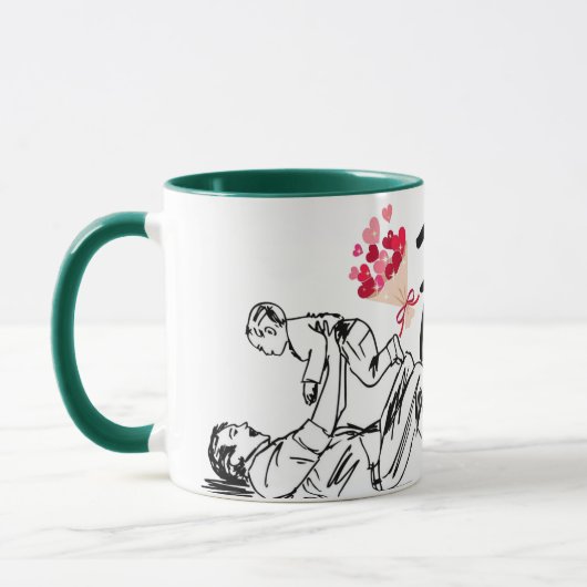 Happy Vathers Day Printed Modern Tasse (Links)