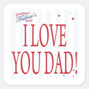 Happy Vathers Day Quadratischer Aufkleber