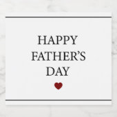 Happy Vathers Day Red Heart Modern Minimalistisch Bierflaschenetikett (Einzelnes Label)