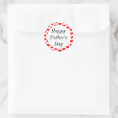 Happy Vathers Day Red Heart Patterns Custom Classy Runder Aufkleber (Tasche)