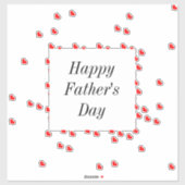 Happy Vathers Day Red Heart Patterns Custom Cool Aufkleber (Blatt)