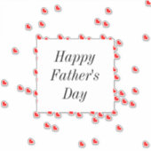 Happy Vathers Day Red Heart Patterns Custom Cool Aufkleber (Vorderseite)
