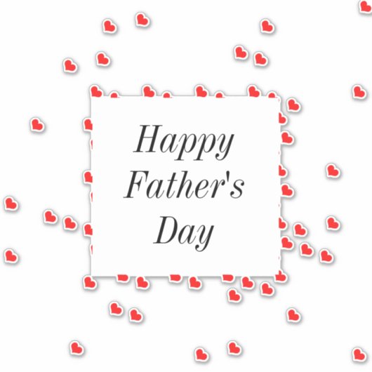 Happy Vathers Day Red Heart Patterns Custom Cool Aufkleber (Vorderseite)