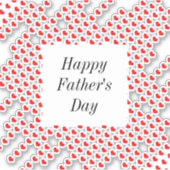 Happy Vathers Day Red Heart Patterns Custom Niedli Aufkleber (Vorderseite)