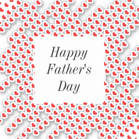 Happy Vathers Day Red Heart Patterns Custom Niedli Aufkleber (Vorderseite)