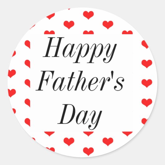 Happy Vathers Day Red Heart Patterns Custom Niedli Runder Aufkleber (Vorderseite)