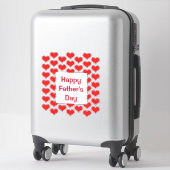 Happy Vathers Day Red Heart Patterns farbenfroh Aufkleber (Koffer)