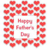 Happy Vathers Day Red Heart Patterns farbenfroh Aufkleber (Vorderseite)