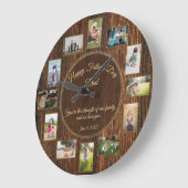 Happy Vathers Day Rustic Holz Foto Vorlage Große Wanduhr (Winkel)