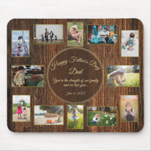 Happy Vathers Day Rustic Holz Foto Vorlage Mousepad