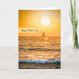 Happy Vathers Day Sailboat Sonnenuntergang Foto Feiertagskarte
