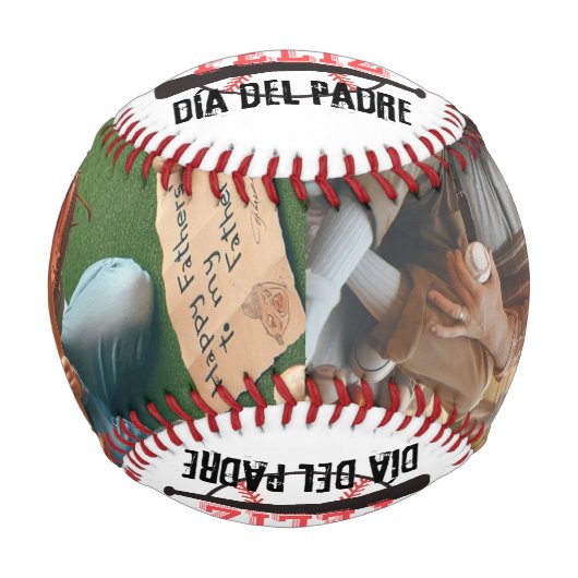 Happy Vathers Day Spanisches Custom Foto Baseball (Vorderseite)