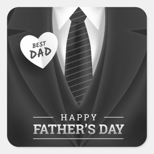Happy Vathers Day Square Sticker (Vorderseite)