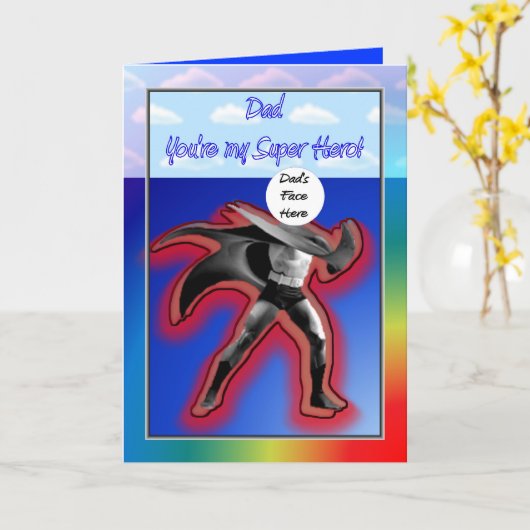HAPPY VATHER'S DAY SUPER HERO VATER KARTE (Gelbe Blume)