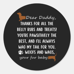 Happy Vathers Day to Best Dog Vater Shirt Dachsh Runder Aufkleber