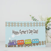 Happy Vathers Day Train Briefpapier (Stehend Vorderseite)