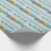 Happy Vathers Day Train Geschenkpapier (Ecke)