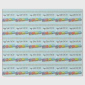 Happy Vathers Day Train Geschenkpapier (Flach)