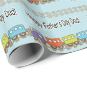 Happy Vathers Day Train Geschenkpapier (Rolleneckpunkt)