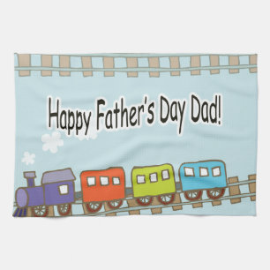 Happy Vathers Day Train Küchentuch