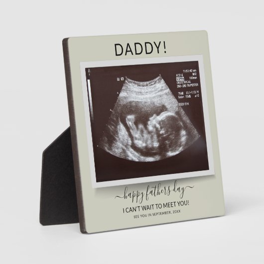 Happy Vathers Day Ultrasound Pregnancy Reveal Fotoplatte (Vorderseite)