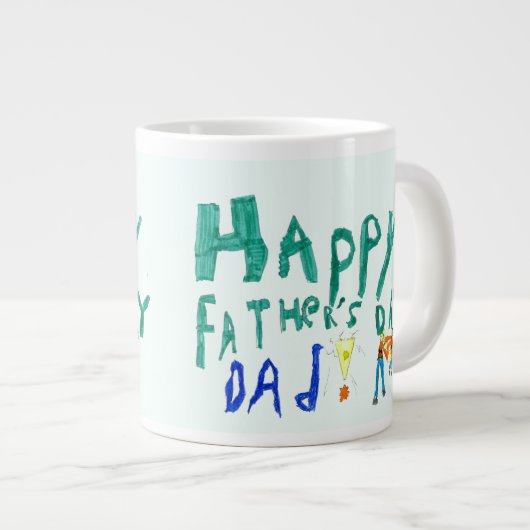 Happy Vathers Day Vater Jumbo Tasse von Janz (Vorderseite Rechts)
