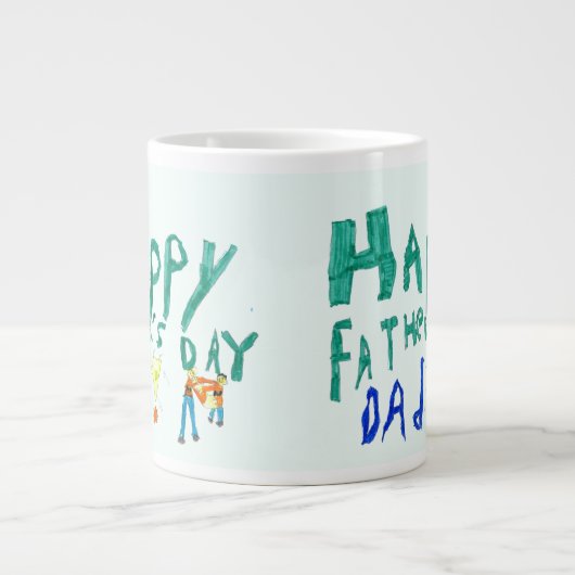 Happy Vathers Day Vater Jumbo Tasse von Janz (Vorderseite)