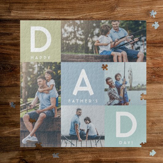 Happy Vathers Day Vater Modernes Multi Foto Grid Puzzle