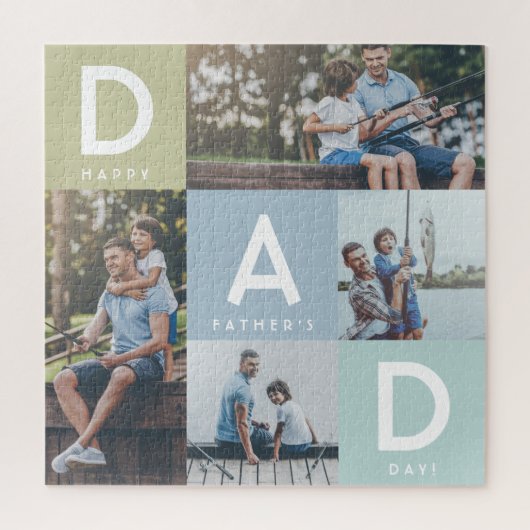 Happy Vathers Day Vater Modernes Multi Foto Grid Puzzle (Vertikal)
