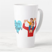 Happy Vathers Day | Vater und Sohn Latte Tasse (Rechte Ecke)